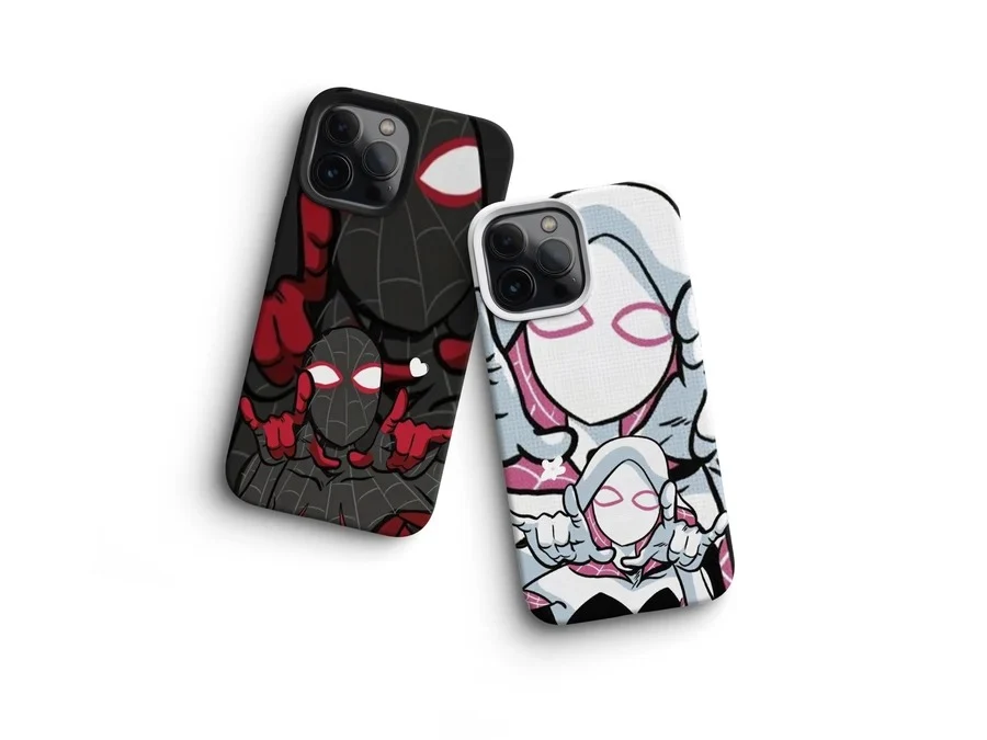 Spider-Man and Spider-Gwen Dark Couples phone case
