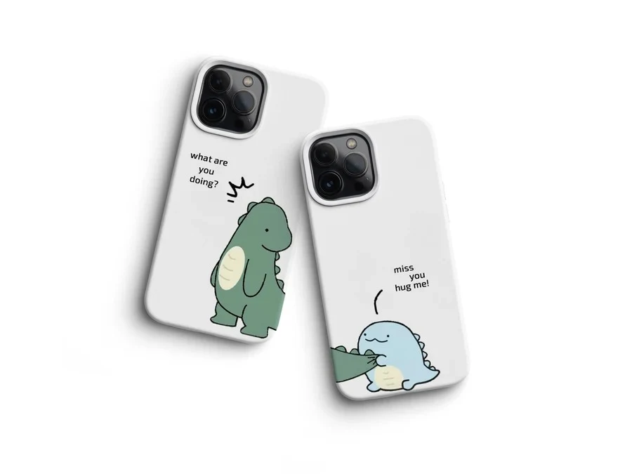 Dinosaur Friends Couples phone case