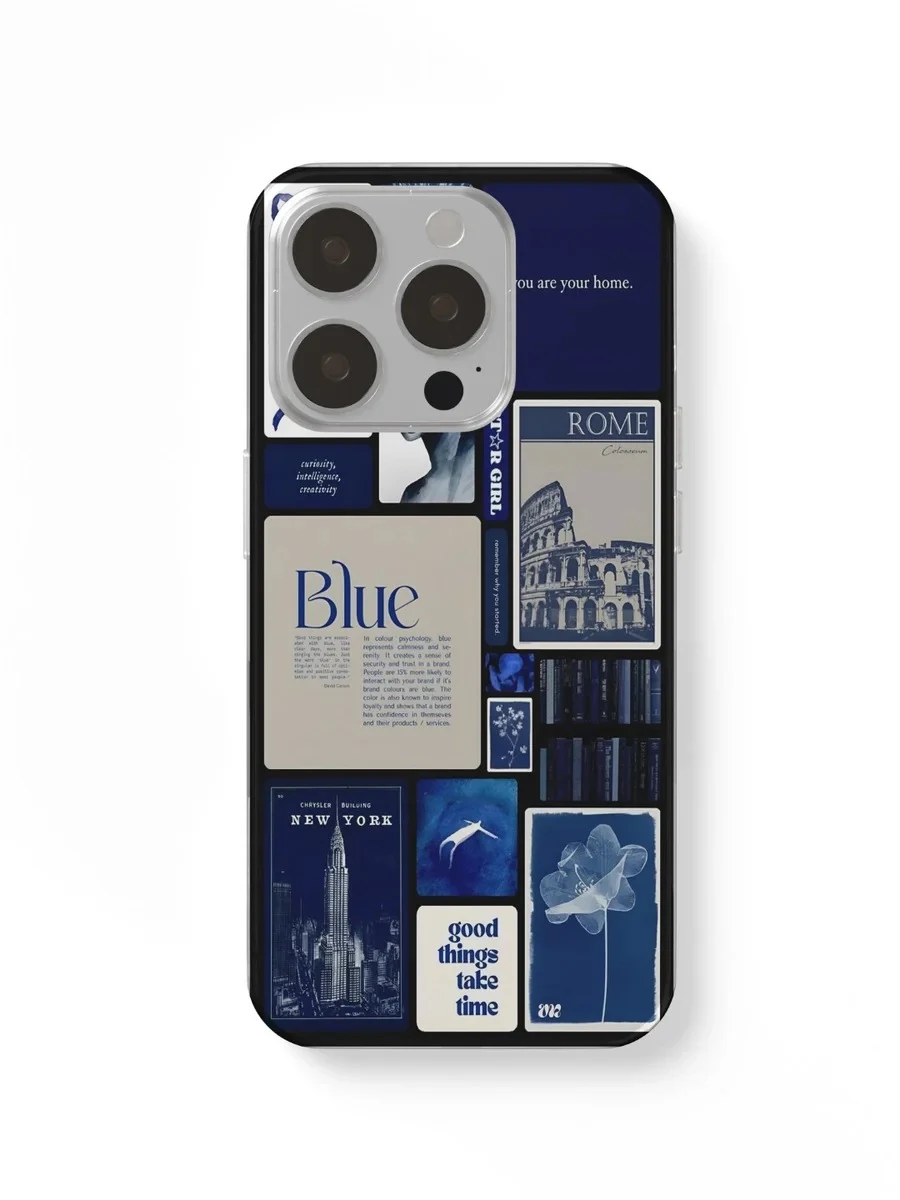 Blue Aesthetic Collage phone case